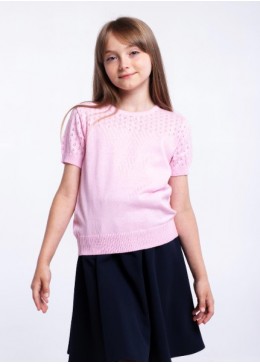 TopHat розовый джемпер с коротким рукавом для девочки 20104